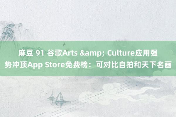 麻豆 91 谷歌Arts & Culture应用强势